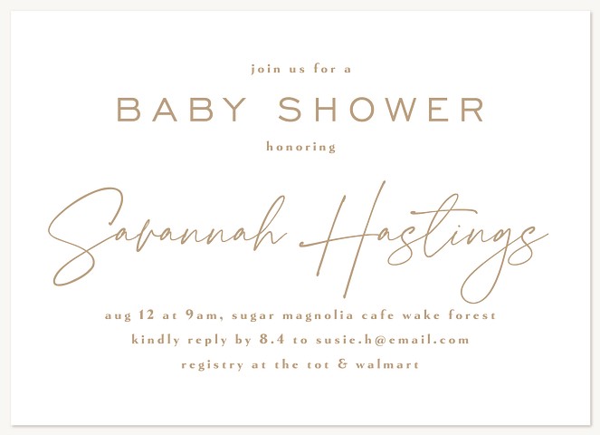 Simple Elegance Baby Shower Invites
