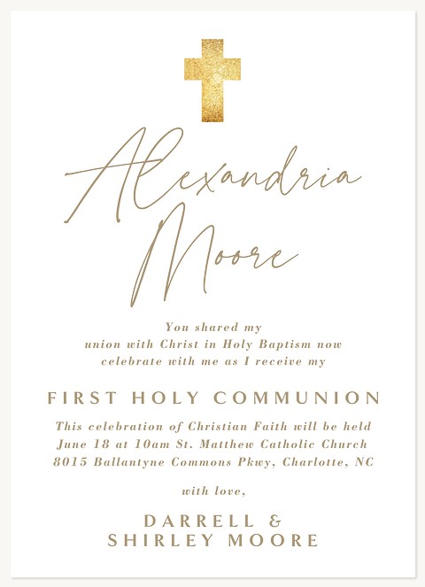 Baptismal Bliss First Communion Invitations