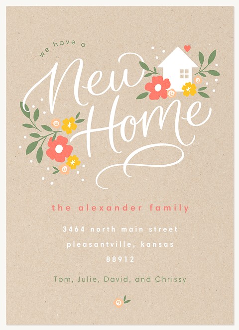 New Home Lettering Moving Announcements