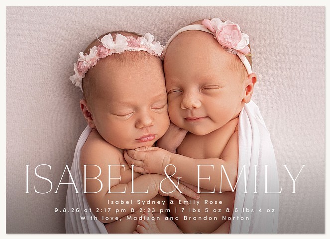Big Names Twin Birth Announcements