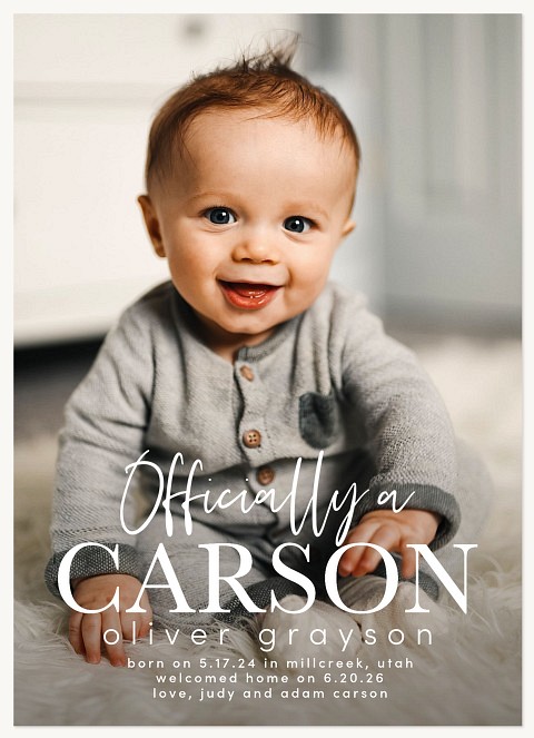 Officially Adopted Baby Announcements