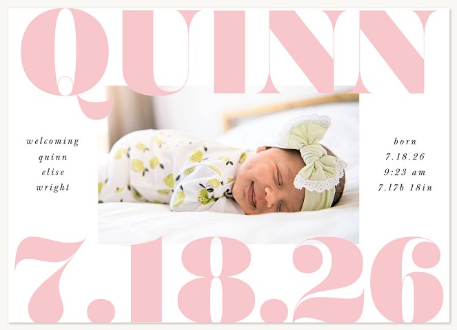 Bold Name Baby Announcements