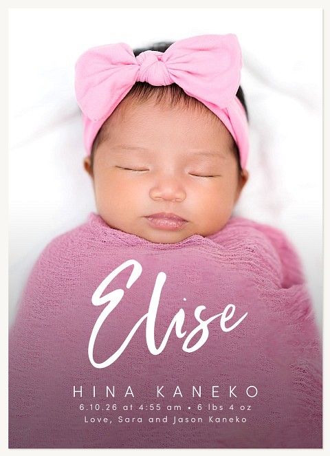 Painted Name Baby Announcements