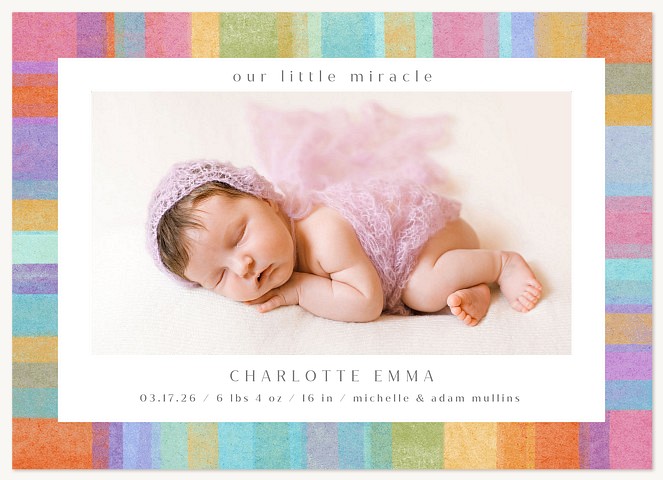 Patchwork Rainbow Baby Announcements