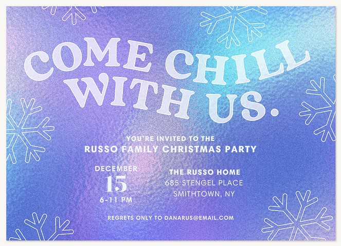 Chill With Us Holiday Party Invitations