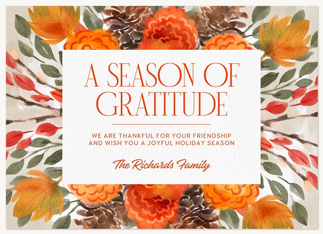 Autumn Blooms Thanksgiving Cards