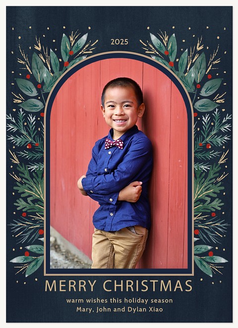 Arched Greenery Christmas Cards