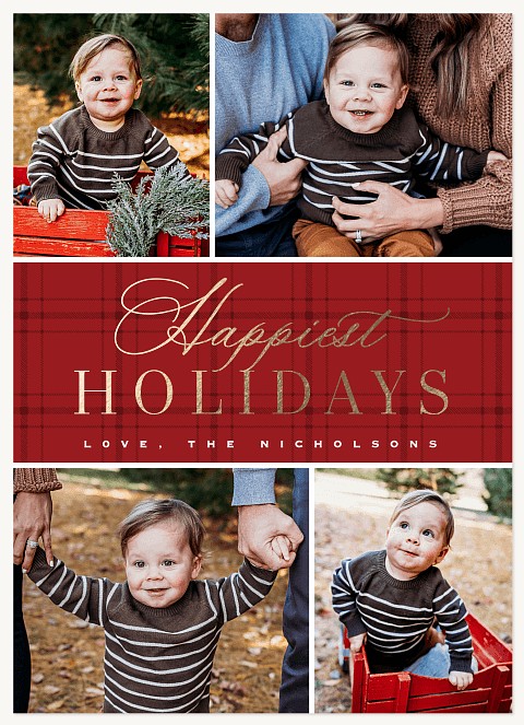 Plaid Perfection Personalized Holiday Cards