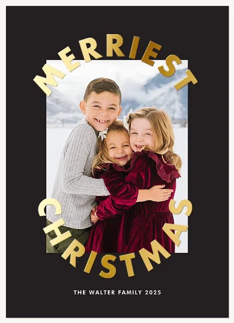 Arched Overlay Personalized Holiday Cards