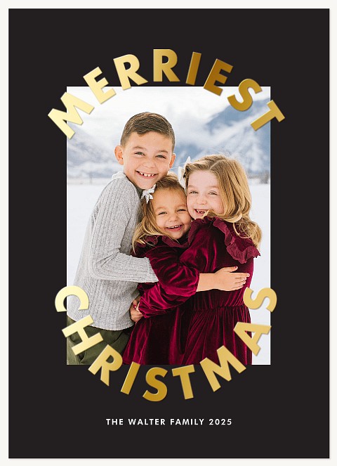 Arched Overlay Personalized Holiday Cards