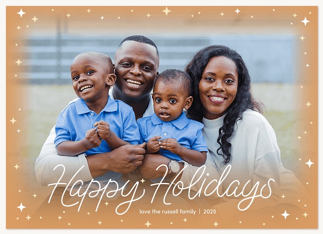 Sparkle Border Personalized Holiday Cards