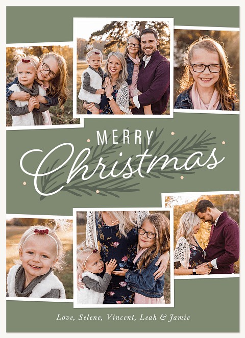 Vintage Pine Personalized Holiday Cards