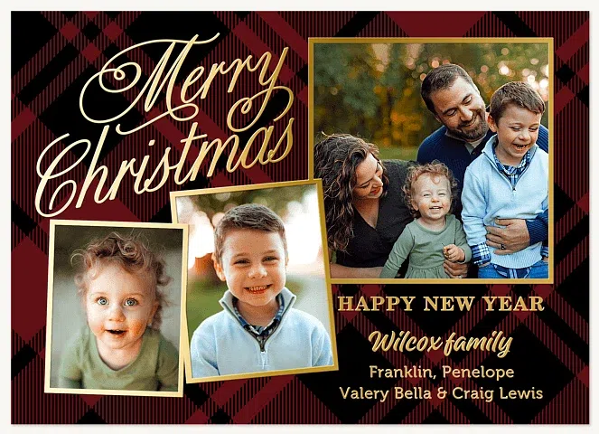 Checkered Classic Personalized Holiday Cards