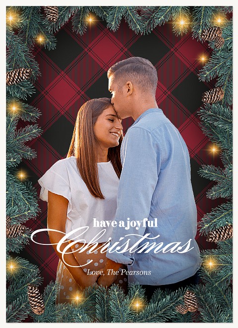 Glowing Wreath Personalized Holiday Cards