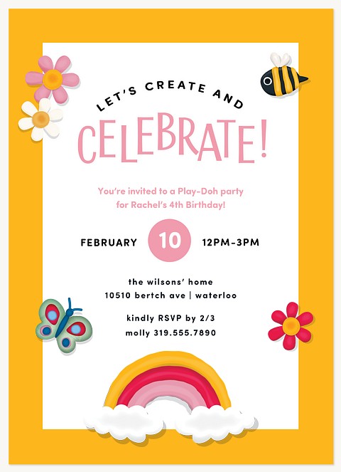Play-Doh Critters Kids Birthday Invitations