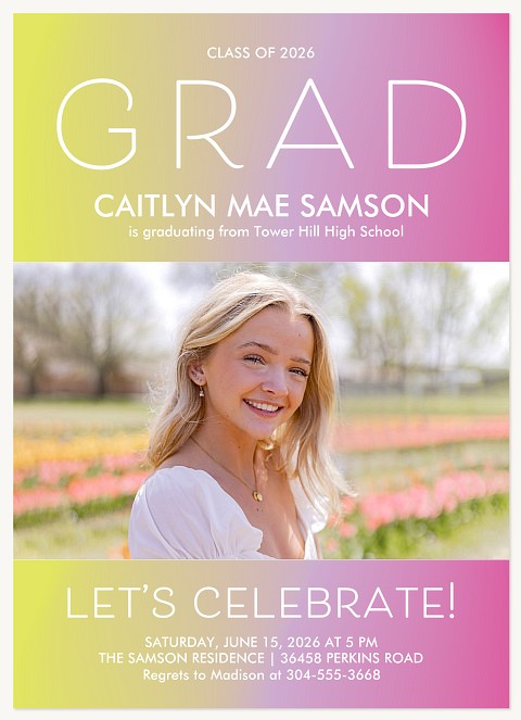 Vivid Vibes Graduation Cards