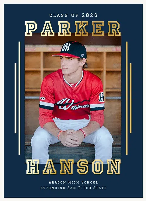 Shining Varsity Graduation Cards