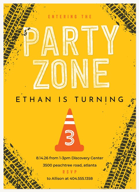 Party Zone Kids Birthday Invitations