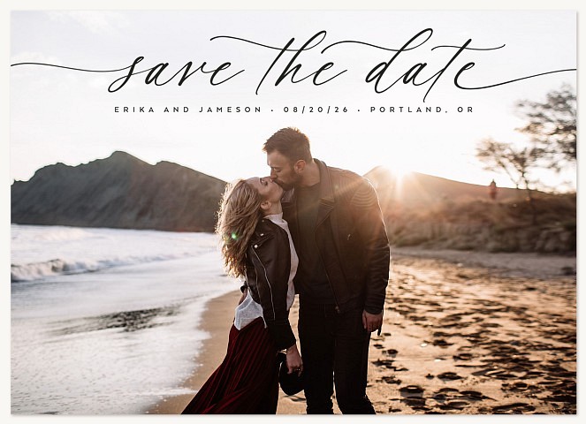 Flowing Script Save the Date Cards