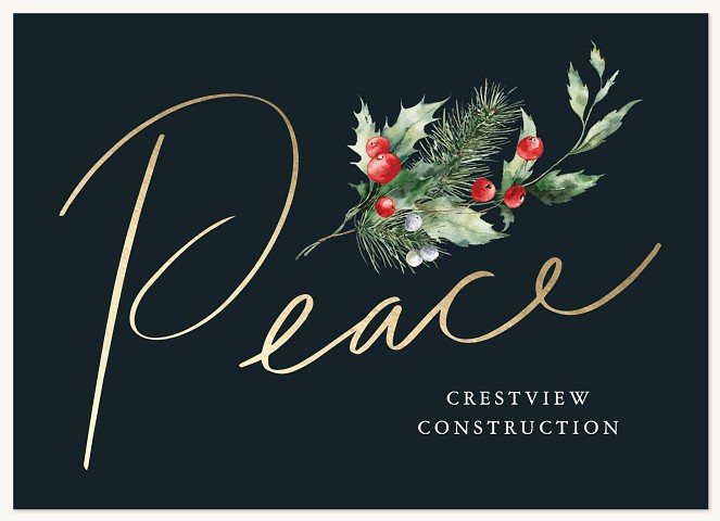 Handwritten Peace Business Holiday Cards