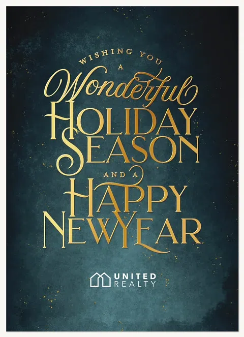 Shiny Script Business Holiday Cards