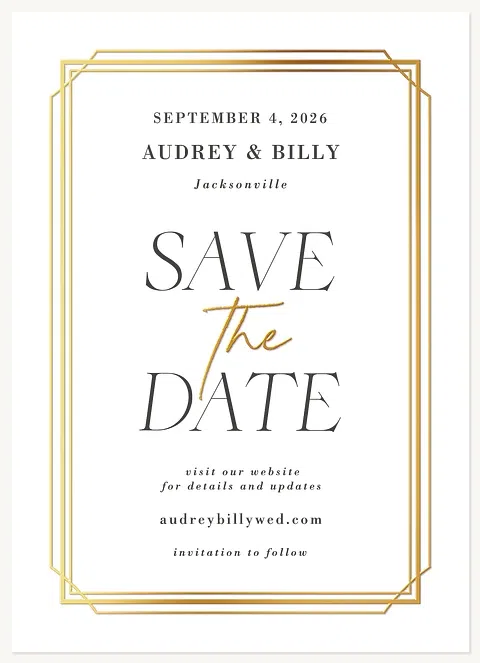 Gold Standard Save the Date Cards