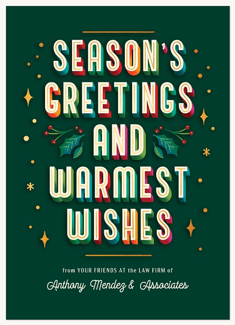 Colorful Greetings Business Holiday Cards