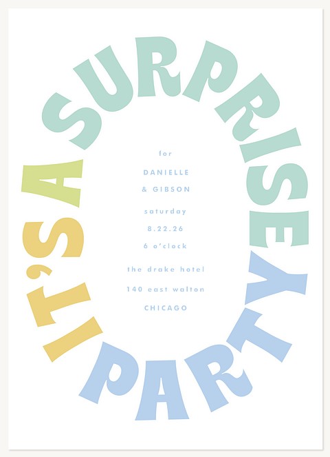 It's A Surprise Adult Birthday Party Invitations