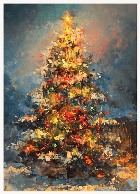 Glowing Tree Business Holiday Cards