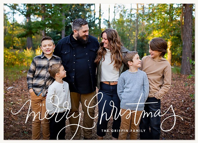 Playful Monoline Personalized Holiday Cards