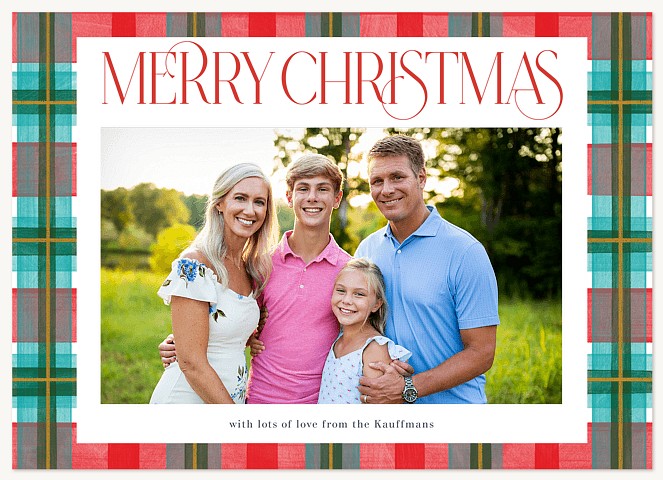 Painted Plaid Personalized Holiday Cards