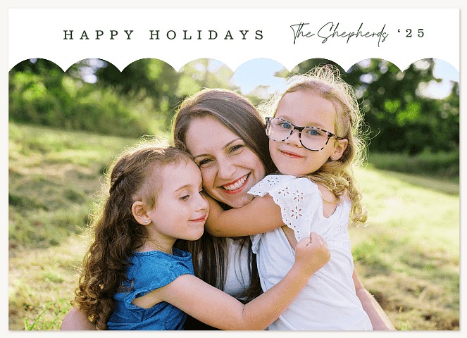 Scallop Edge Personalized Holiday Cards