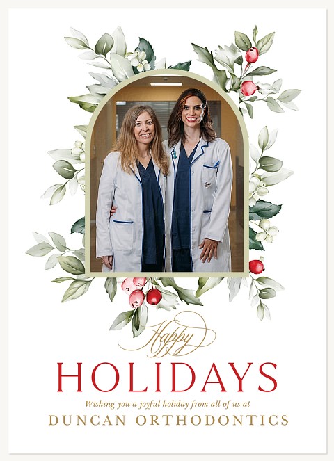 Holly Arch Business Holiday Cards