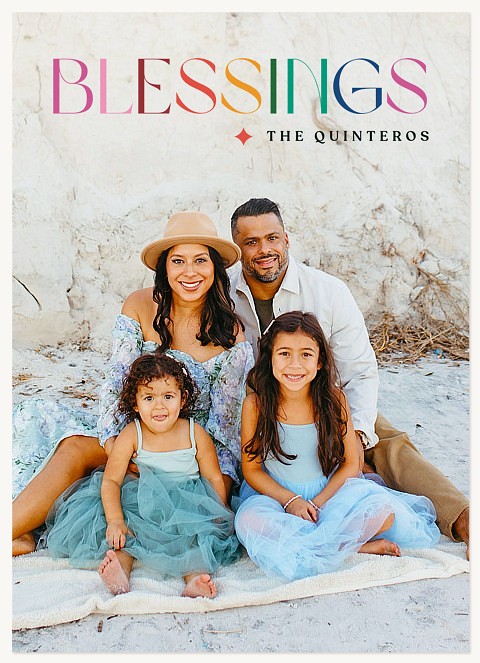 Rainbow Type Personalized Holiday Cards