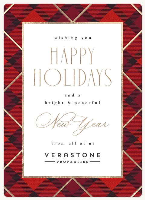 Luxe Holiday Plaid Holiday & Christmas Magnet Cards