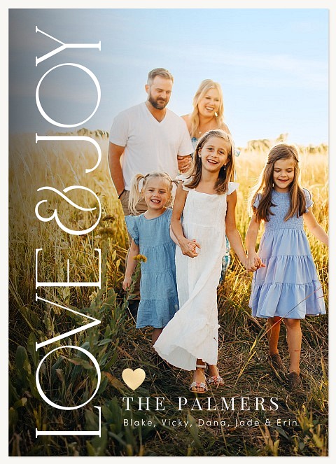 Modern Love & Joy Personalized Holiday Cards
