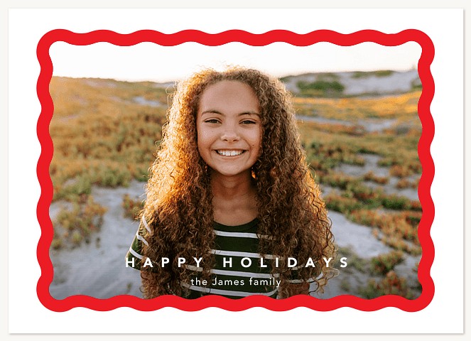Curvy Frame Personalized Holiday Cards