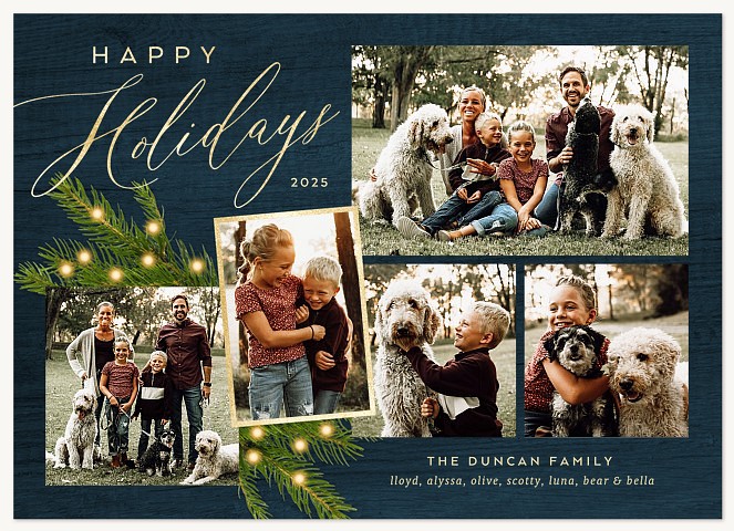 Navy Woods Personalized Holiday Cards