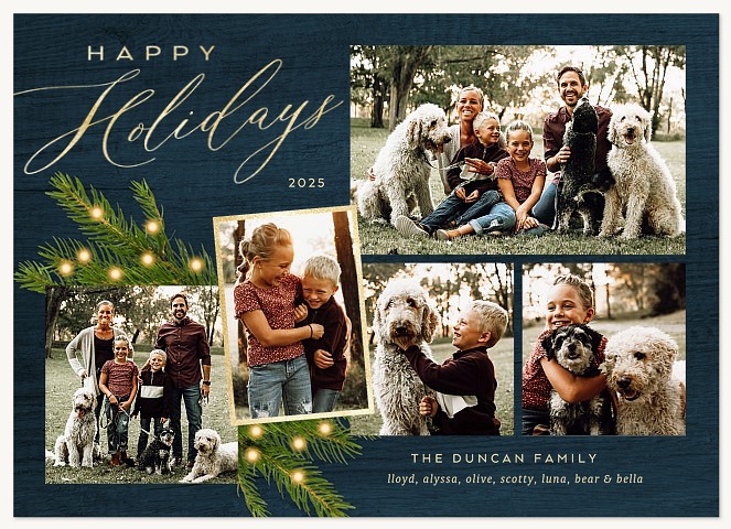 Navy Woods Personalized Holiday Cards