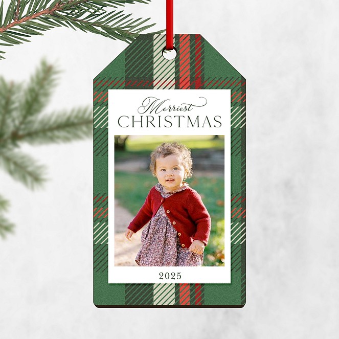 Festive Flannel Personalized Ornaments