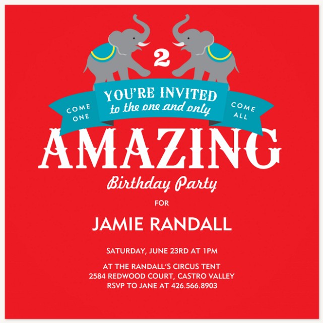 Come All! Kids Birthday Invitations