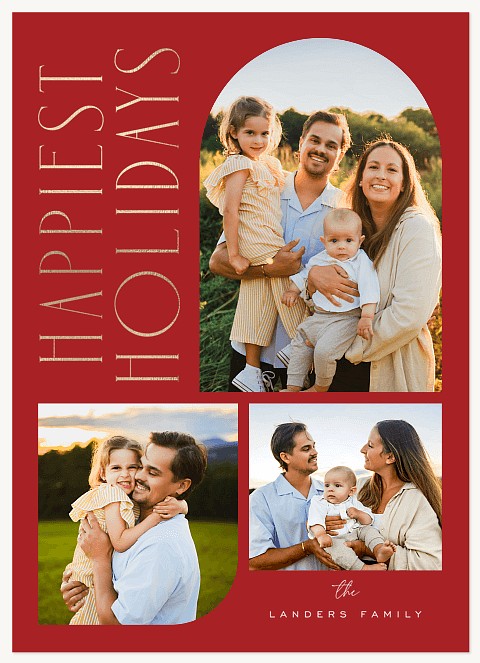 Upright Wishes Personalized Holiday Cards