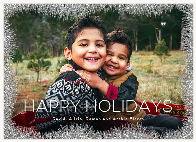 Tinsel Frame Personalized Holiday Cards