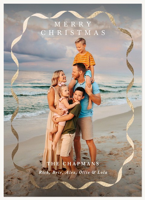 Floating Ribbon Personalized Holiday Cards