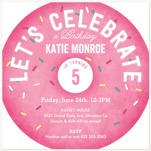 Donut Miss This Party Kids Birthday Invitations