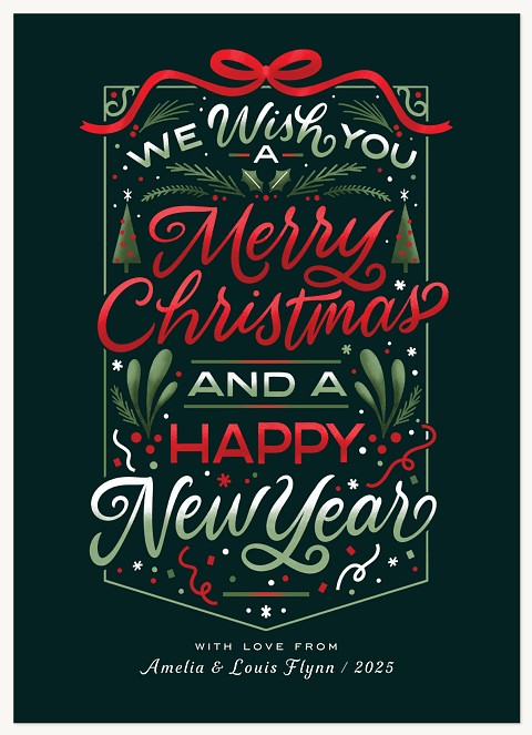 Festive Wishes Personalized Holiday Cards