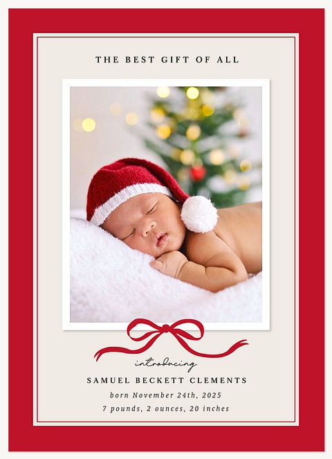 Sweet Bow Personalized Holiday Cards