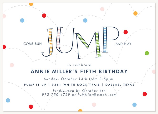 Run, Jump, Play Kids Birthday Invitations