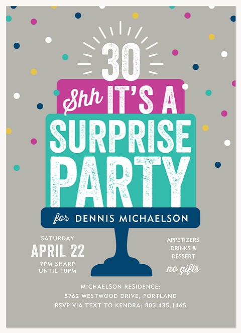 Take the Cake Adult Birthday Party Invitations