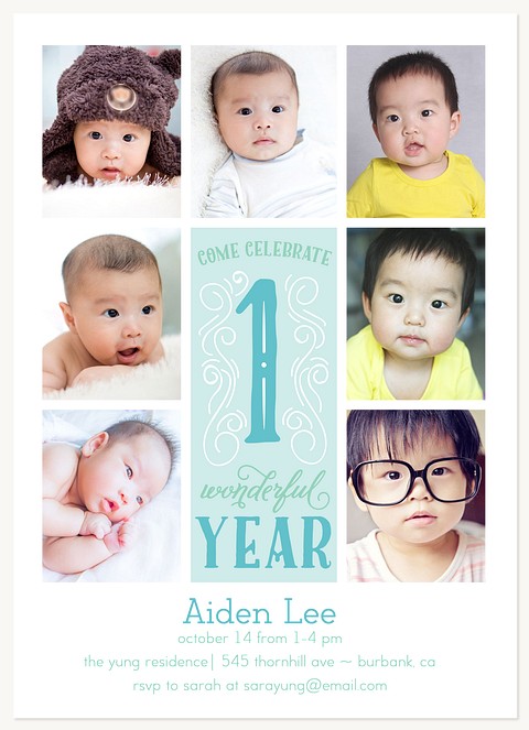 Sweet Curls Kids Birthday Invitations